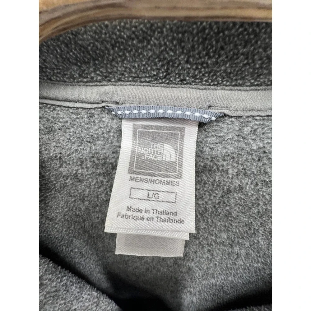 The North Face TKA 100 Fleece Quarter Zip Jacket Grey Black Mens L G‎